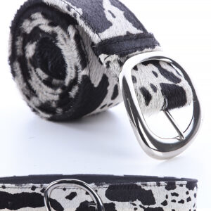 Cinto Feminino em Couro Cow Print Minimal