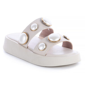 Papete Feminina em Couro Off-White Nerina