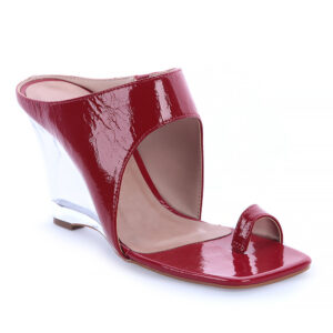 Tamanco Feminino em Couro Vermelho Mayara